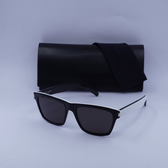 Saint Laurent SL274 004 Rectangle Sunglasses - Black/White/Grey - Picture 4 of 9